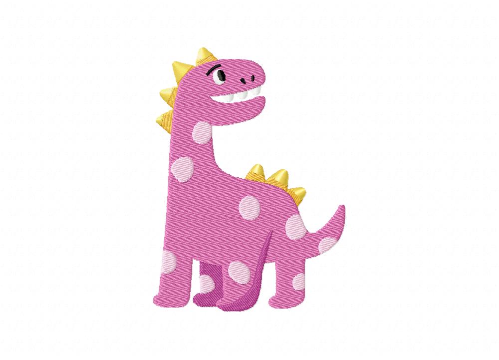 Dark Pink Dinosaur Embroidery Design