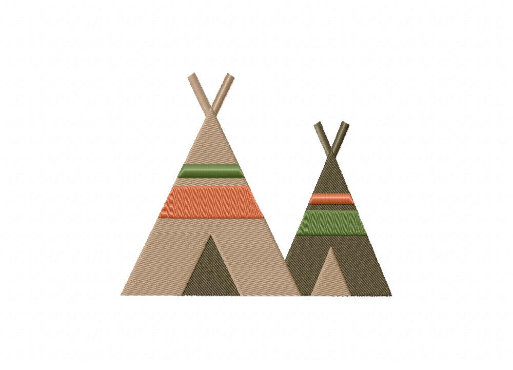 Teepees Embroidery Design Daily Embroidery