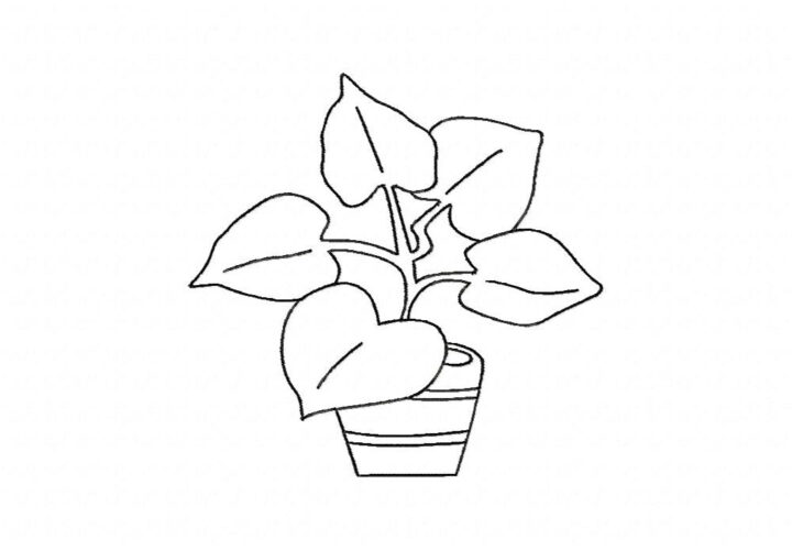 House Plant Outline Embroidery Design – Daily Embroidery