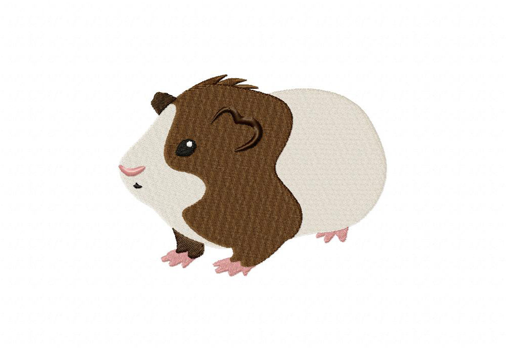 Teddy Guinea Pig Embroidery Design