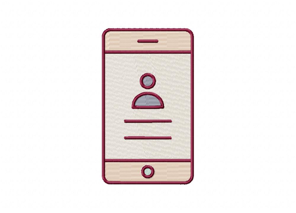 Phone Icon Embroidery Design