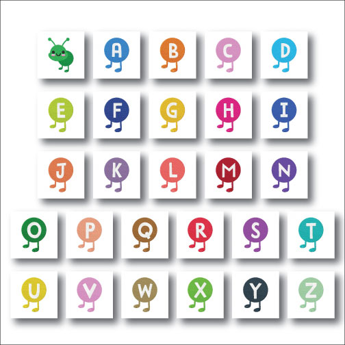 Caterpillar Letters Stitched Embroidery Design