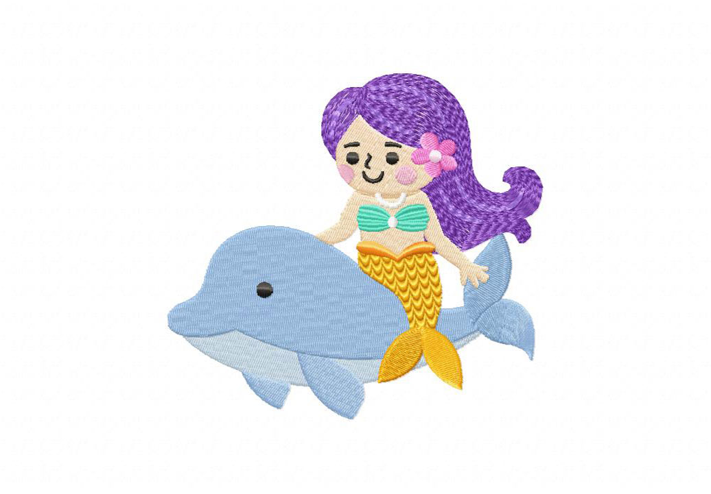 Cute Cartoon Mermaid Embroidery Design – Daily Embroidery