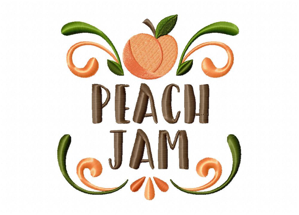 Peach Jam Label Embroidery Design Daily Embroidery