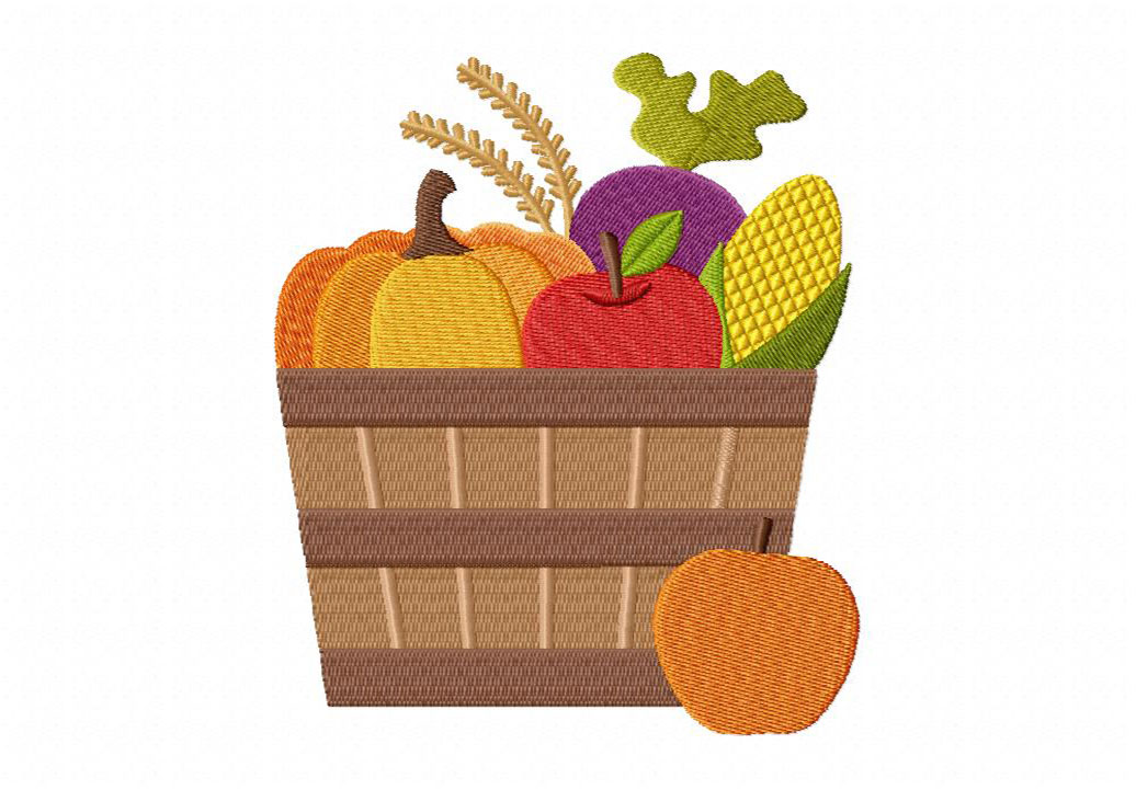 Fruit Bushel Embroidery Design