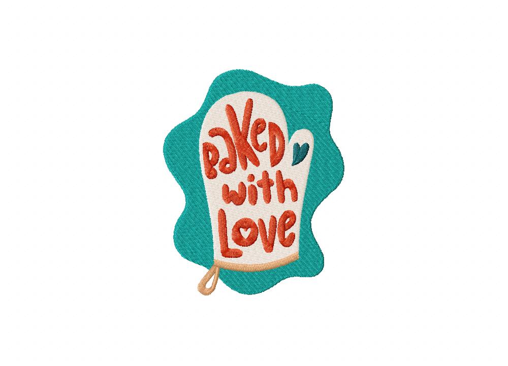 Baked with Love Embroidery Design