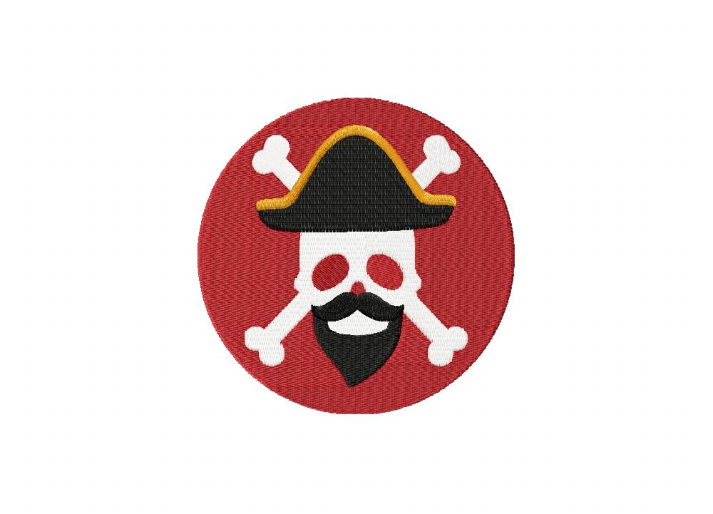 Pirate Logo with Beard Embroidery Design – Daily Embroidery