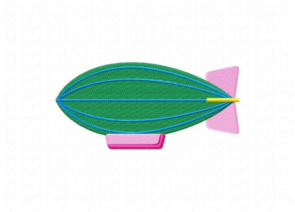 Green Airplane Embroidery Design