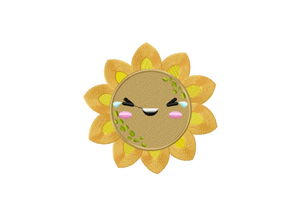 Happy Sunflower Embroidery Design