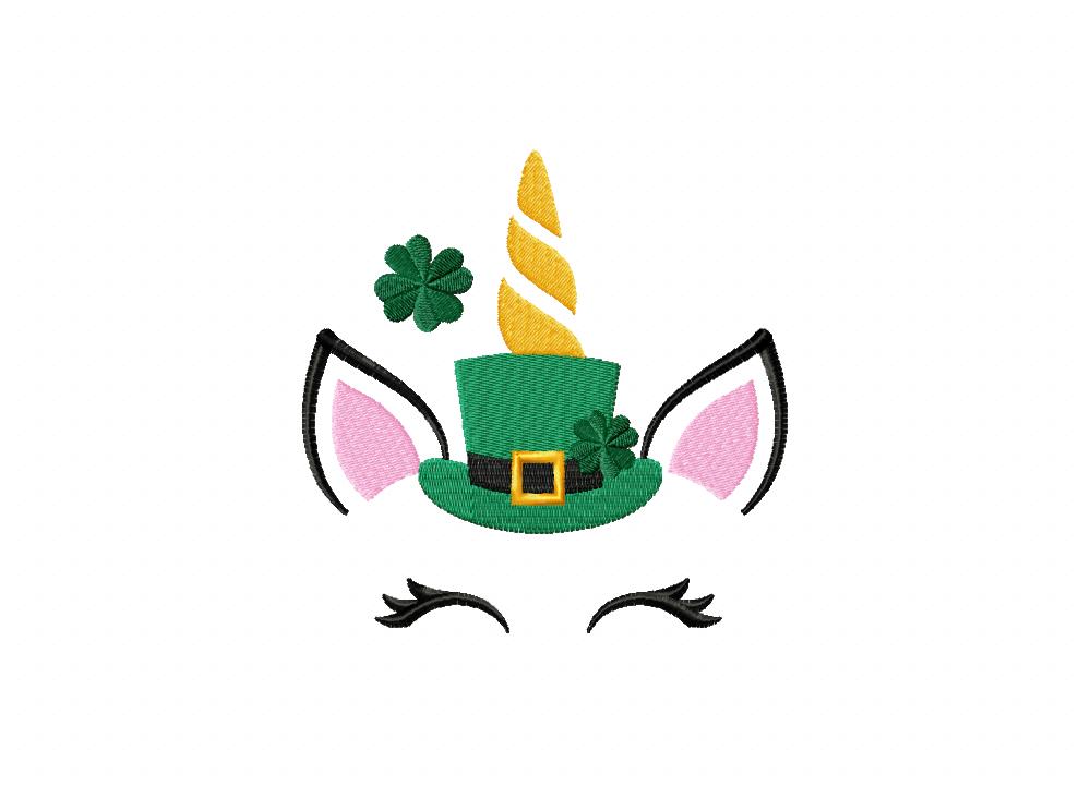 Unicorn Leprechaun Embroidery Design