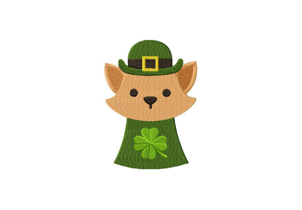 Cute Puppy in Leprechaun Hat Embroidery Design