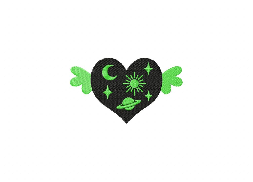 Astral Heart Wings Embroidery Design