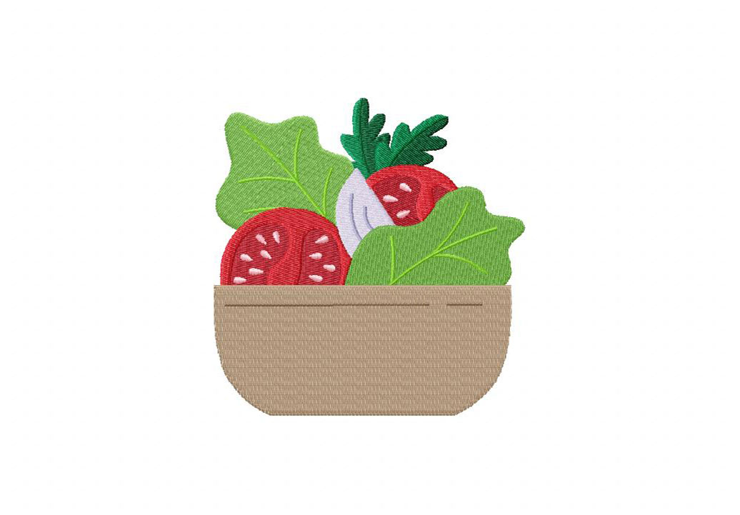Fresh Salad Embroidery Design