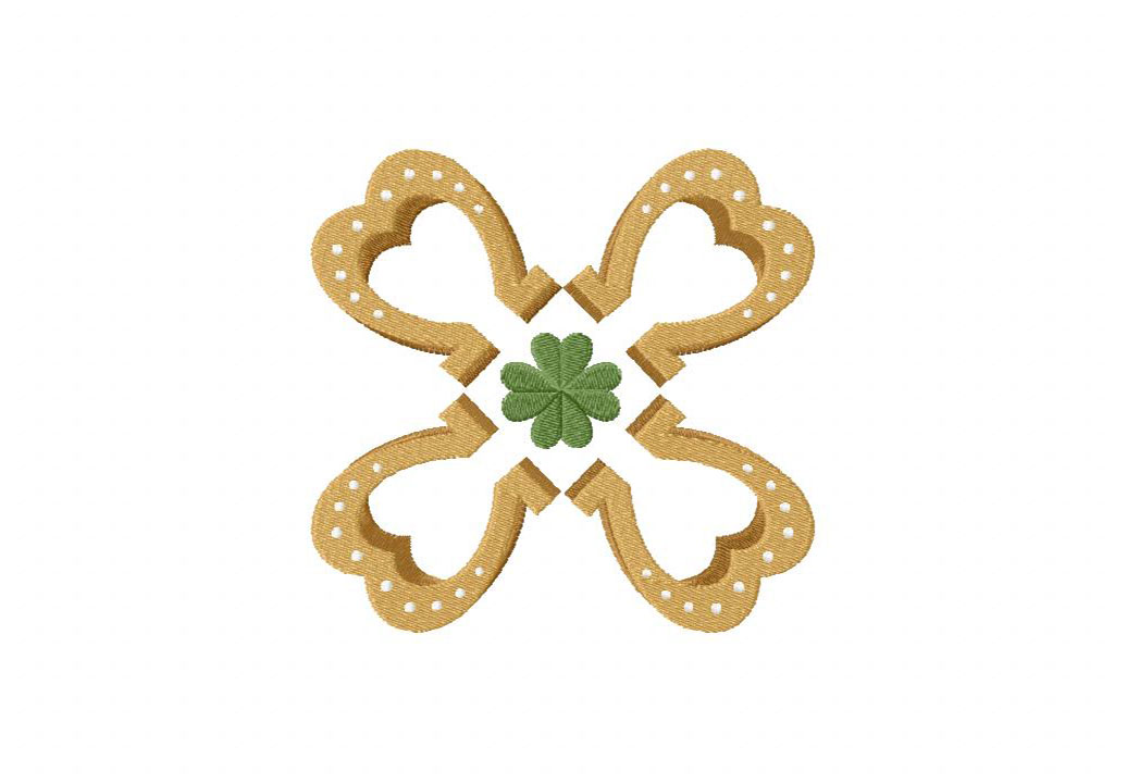 Horseshoe Shamrock Embroidery Design