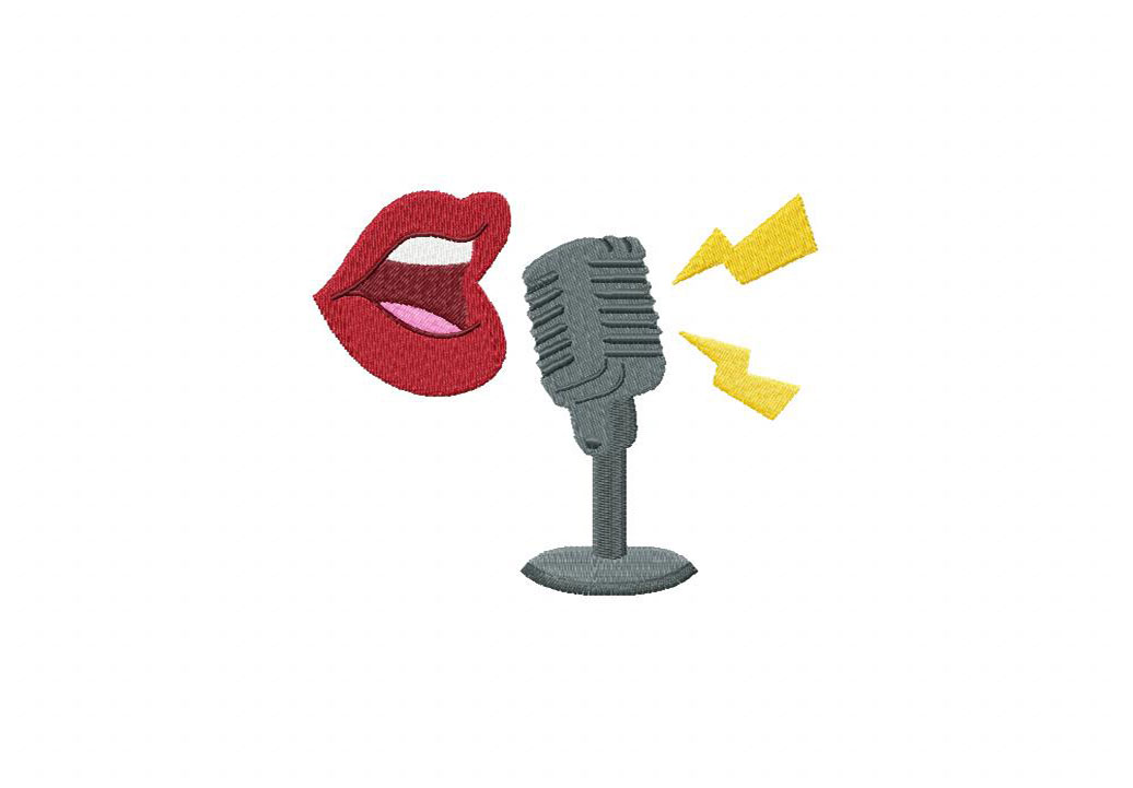 Podcaster Embroidery Design