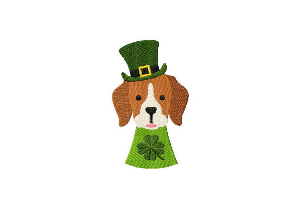 St. Bernards Puppy in Irish Top Embroidery Design