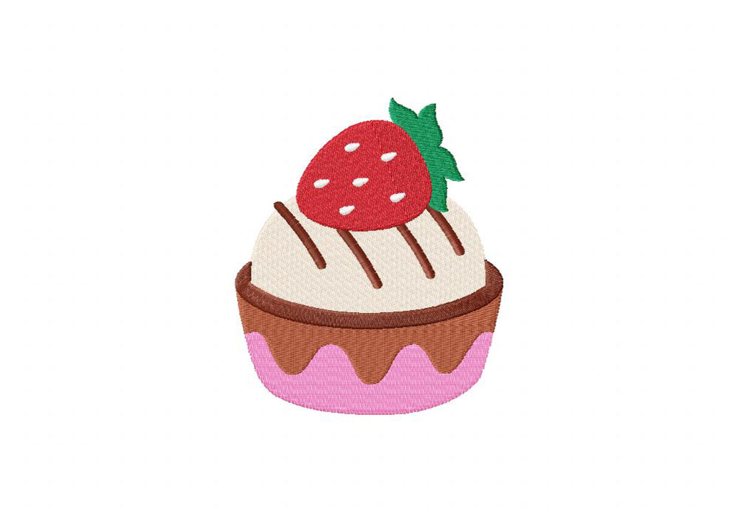 Strawberry Choco Tart Embroidery Design