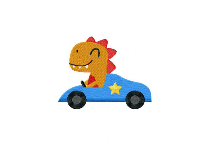 Rex Racer Birthday T-Rex Racer Embroidery Design – Daily Embroidery