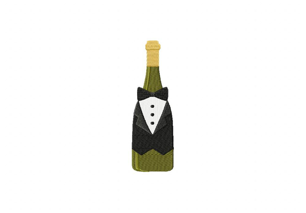 Champagne Groom Embroidery Design