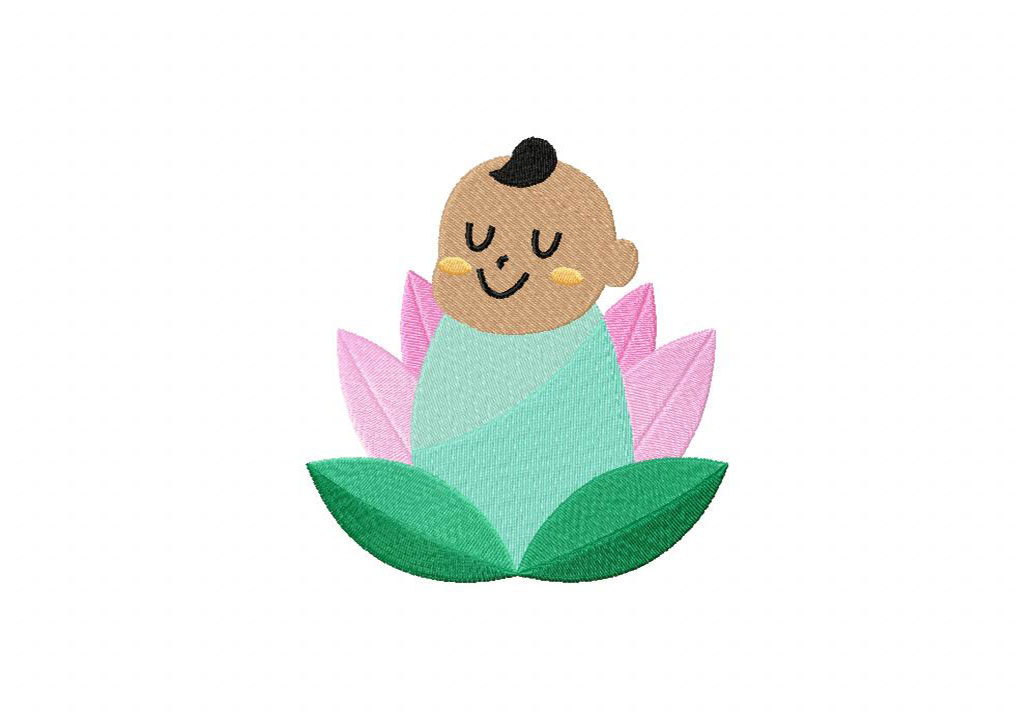 Lotus Baby Embroidery Design