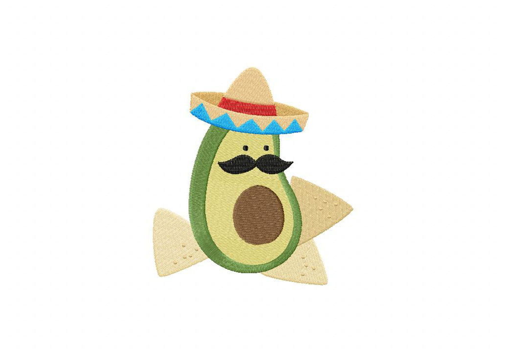 Senior Avocado Embroidery Design