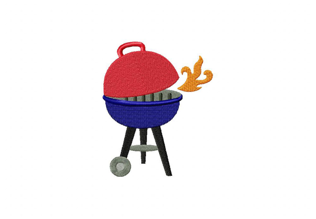 4th of July Grill Embroidery Design
