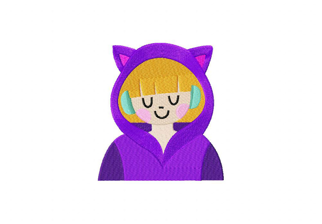 Gamer Girl Hoodie Embroidery Design