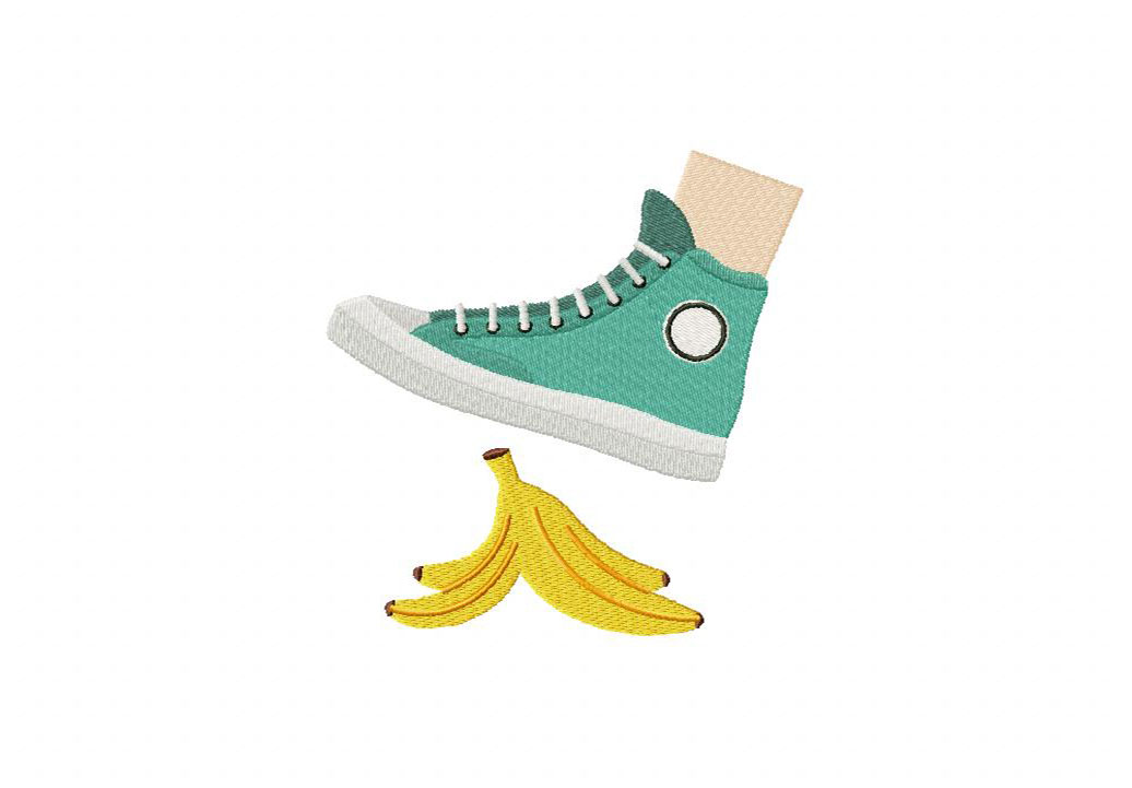 Slippin on Banana Embroidery Design