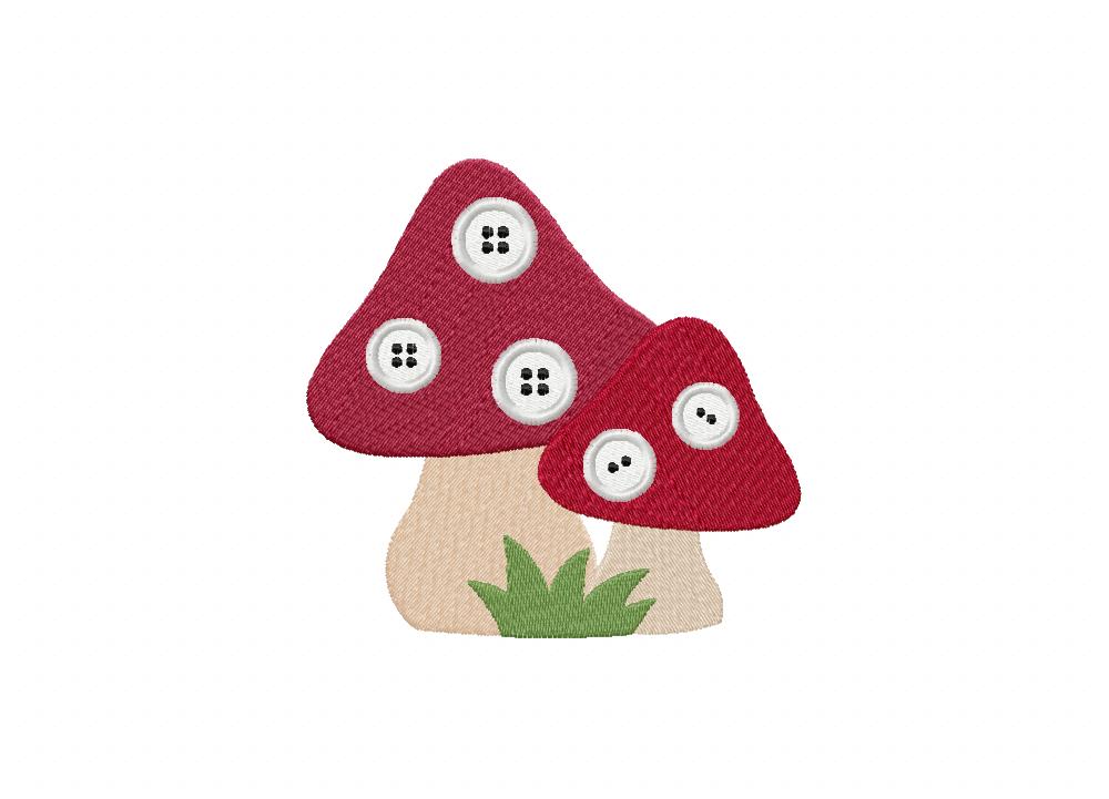 Button Mushrooms Embroidery Design Daily Embroidery