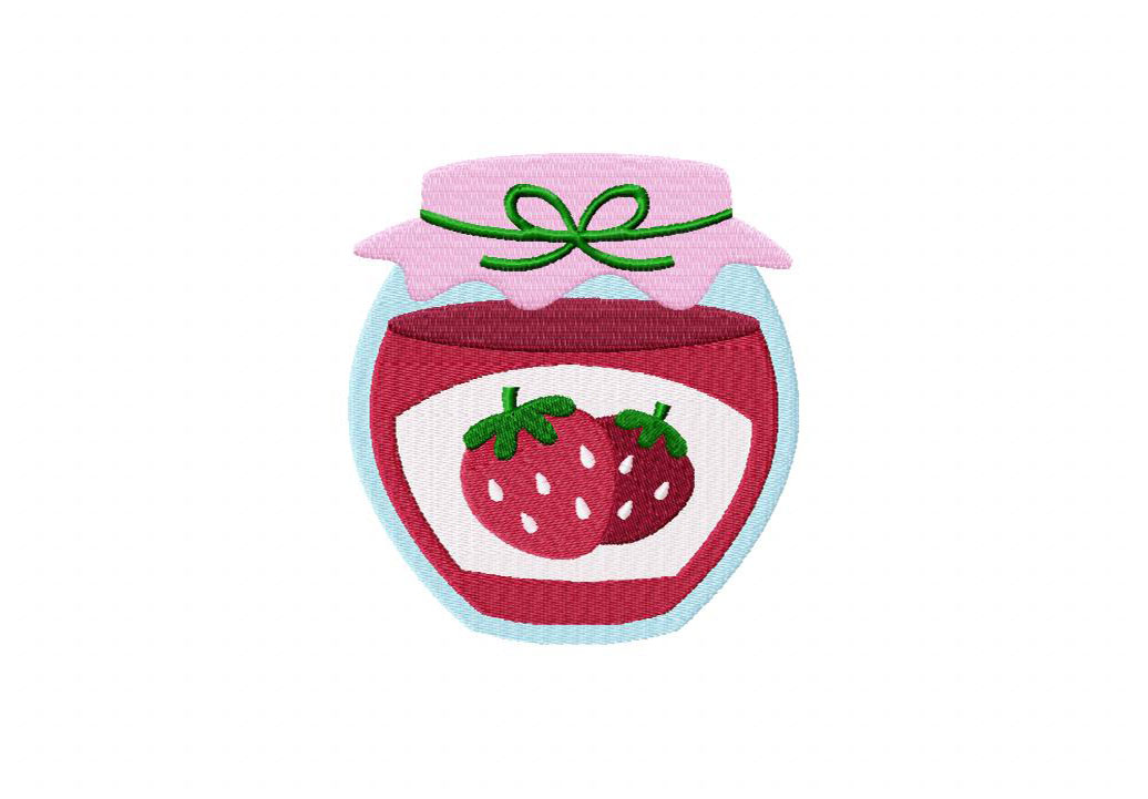 Strawberry Jam Jar Embroidery Design