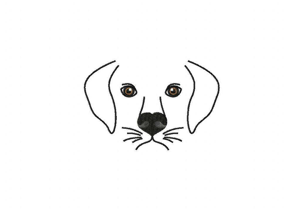 Dog Face Embroidery Design