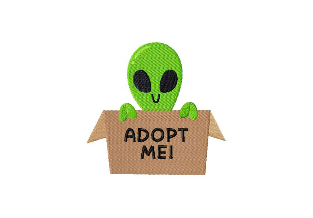 Adopt an Alien Embroidery Design