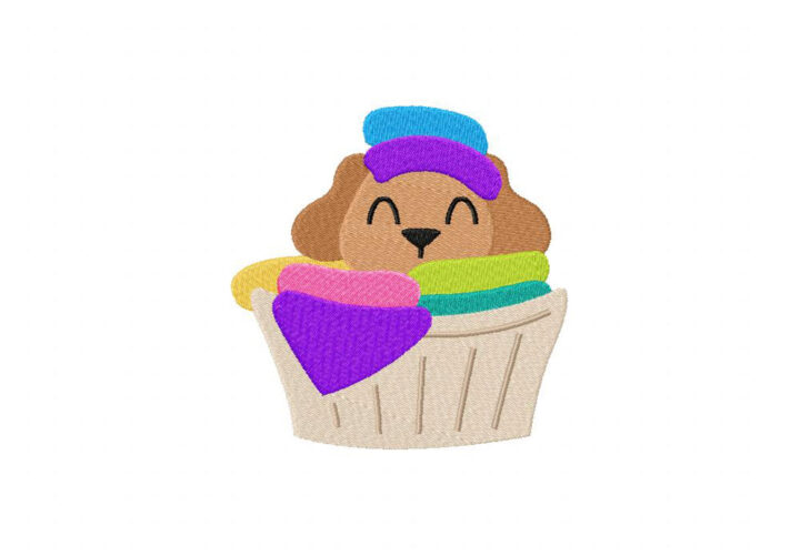 Puppy in Laundry Hamper Embroidery Design Daily Embroidery