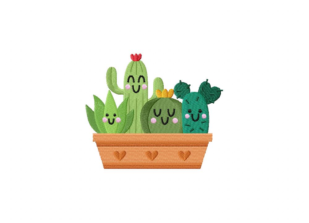 Cactus Cluster Embroidery Design