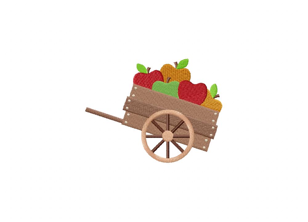 Big Apple Cart Embroidery Design