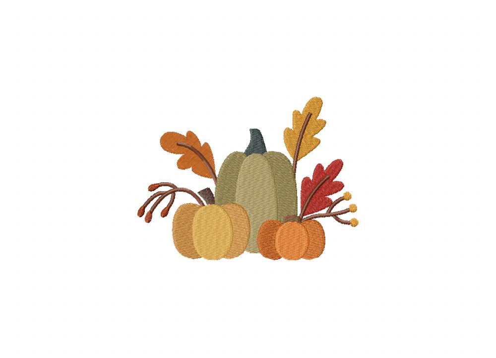 Pumpkin Pile Embroidery Design