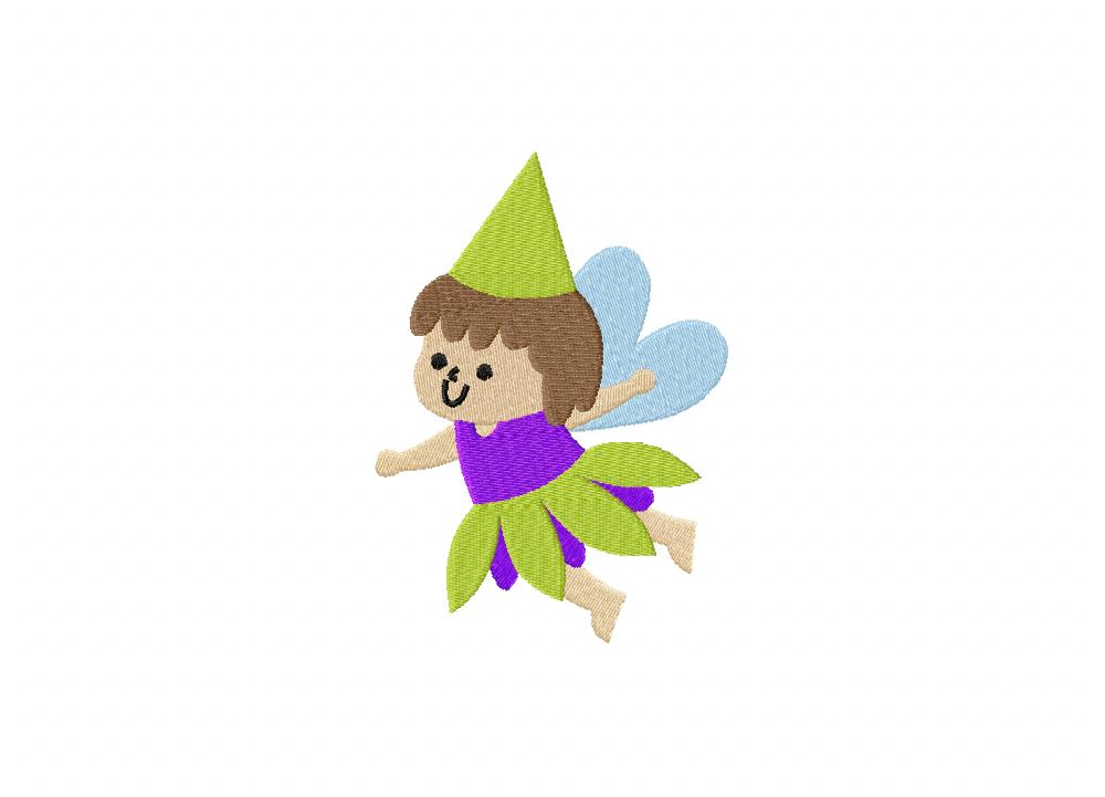 Green Gnome Fairy Embroidery Design