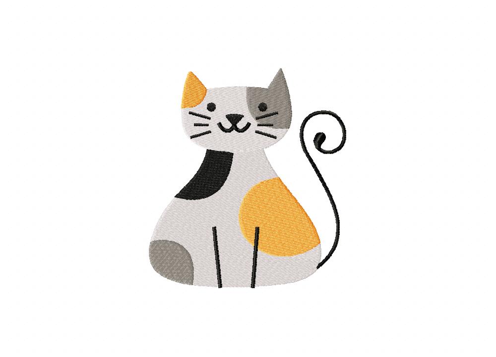 Doodle Cat Embroidery Design