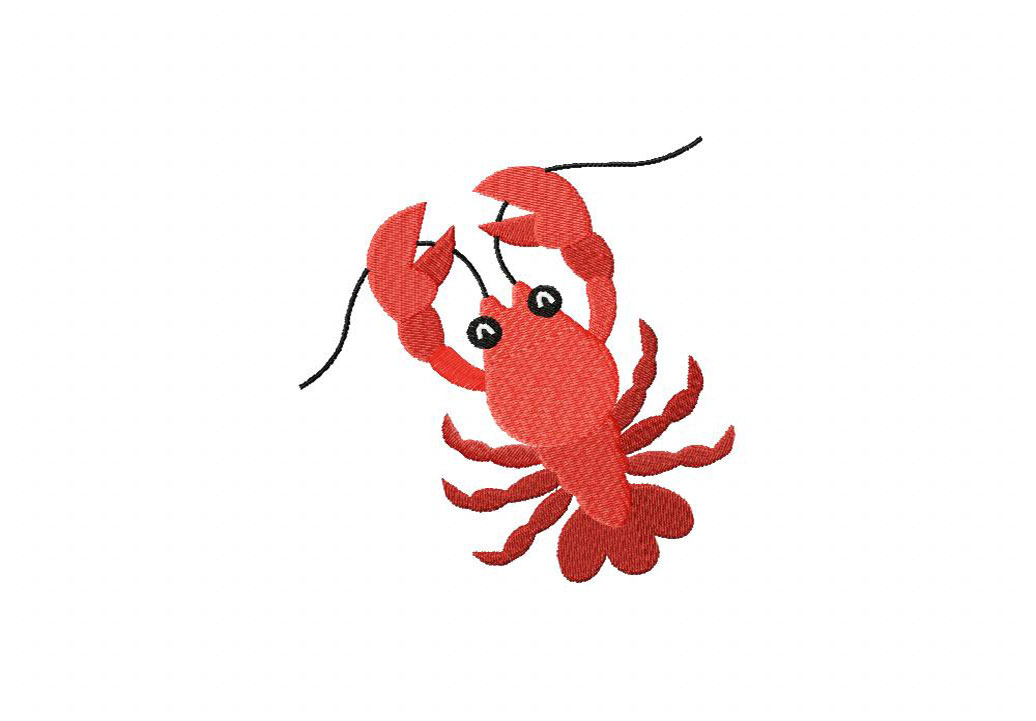 Cute Lobster Embroidery Design