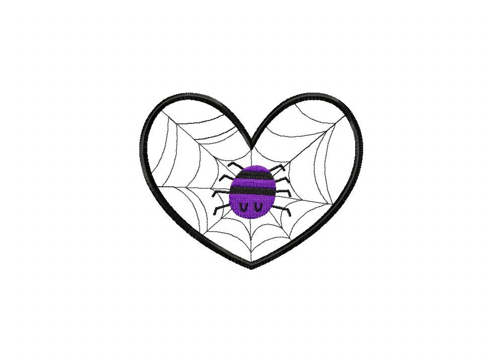 Spider Love Web Embroidery Design