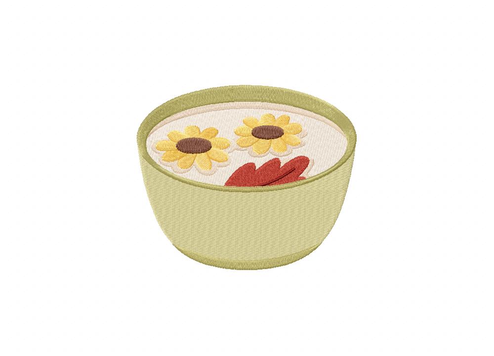 Floral Autumn in Bowl Embroidery Design
