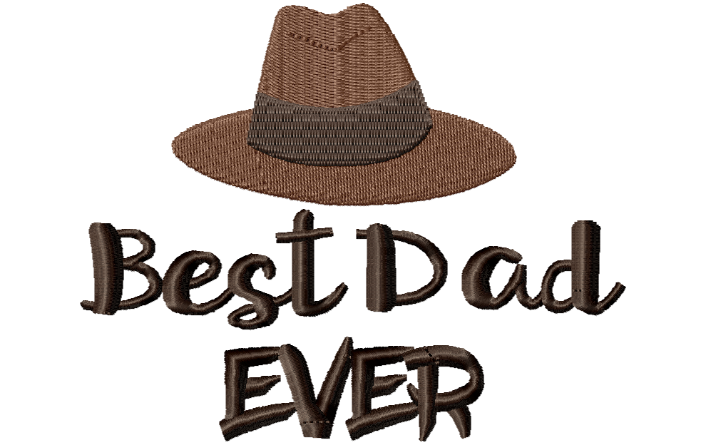 Best Dad Ever Stitched Embroidery Design