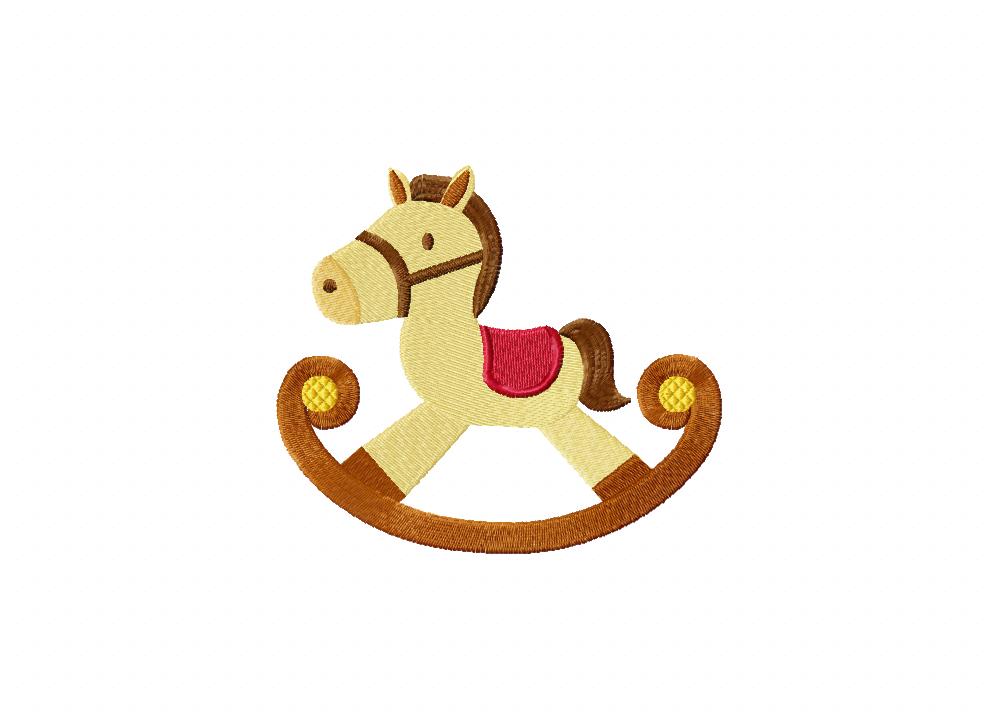 Rocking Horse Stitched Embroidery Design