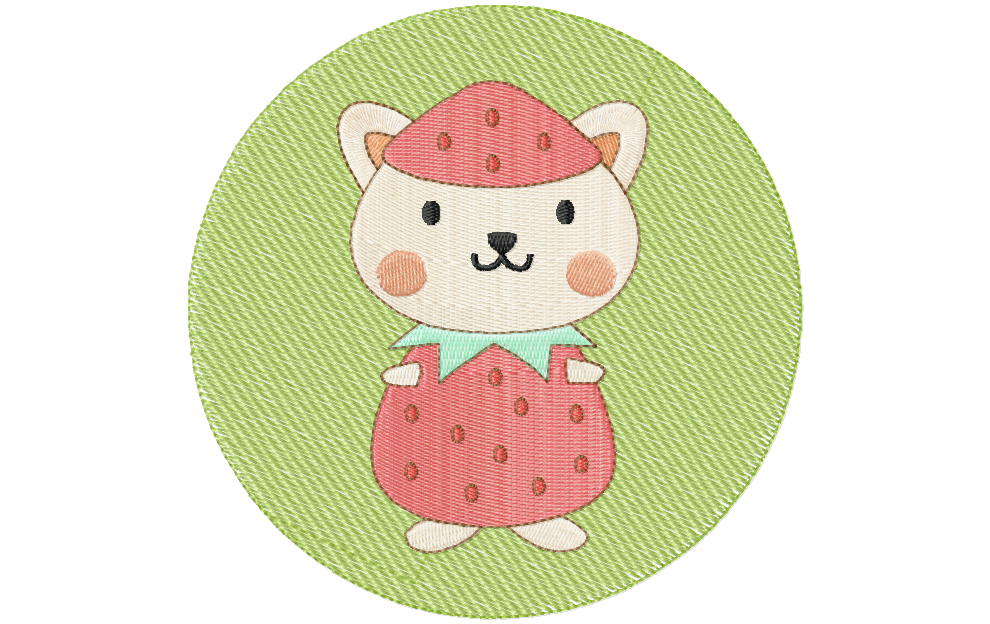 Strawberry Cutie Stitched Embroidery Design