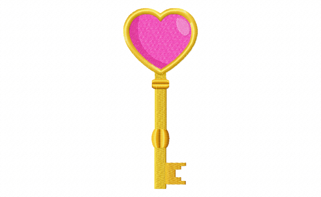 Key Appliqué and Stitched Embroidery Design