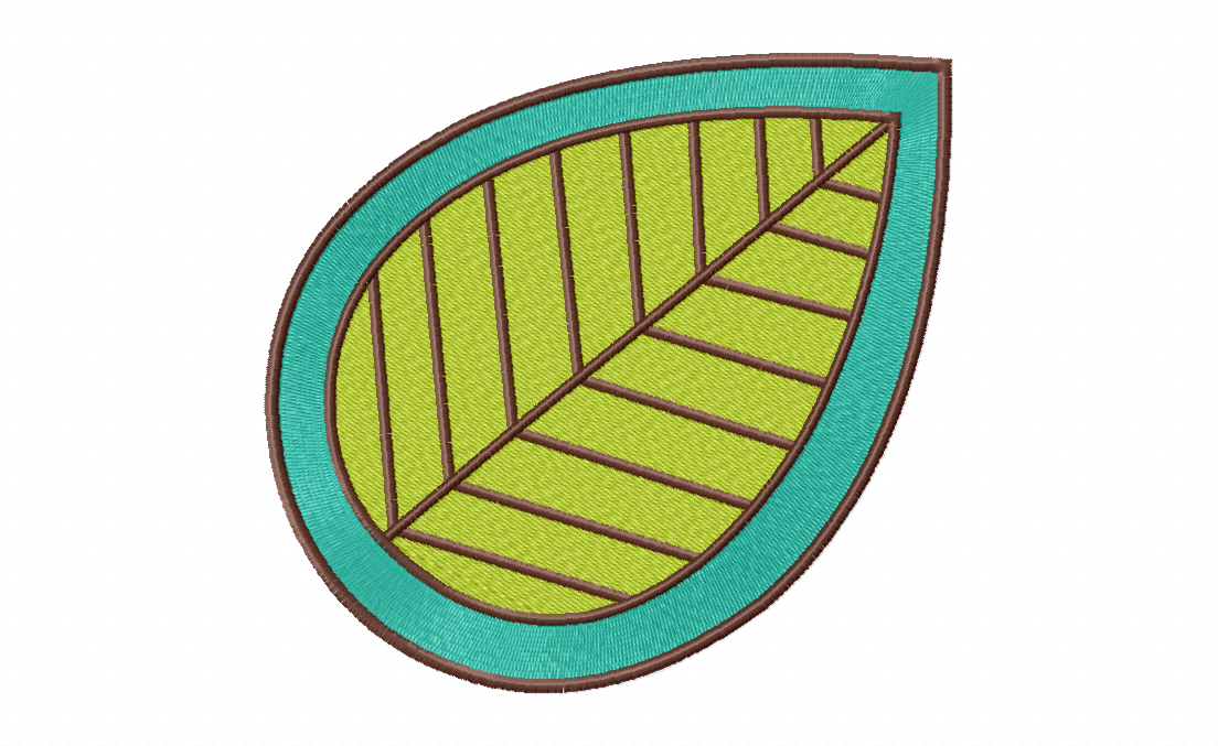 Paisley Leaf Stitched Embroidery Design