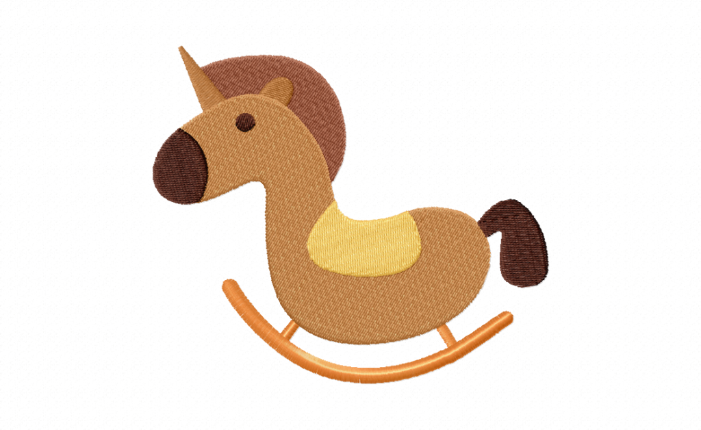 Rocking Horse Cutesie Stitched Embroidery Design Daily Embroidery