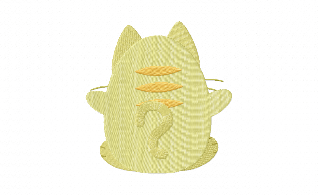 Kitten Back Stitched Embroidery Design