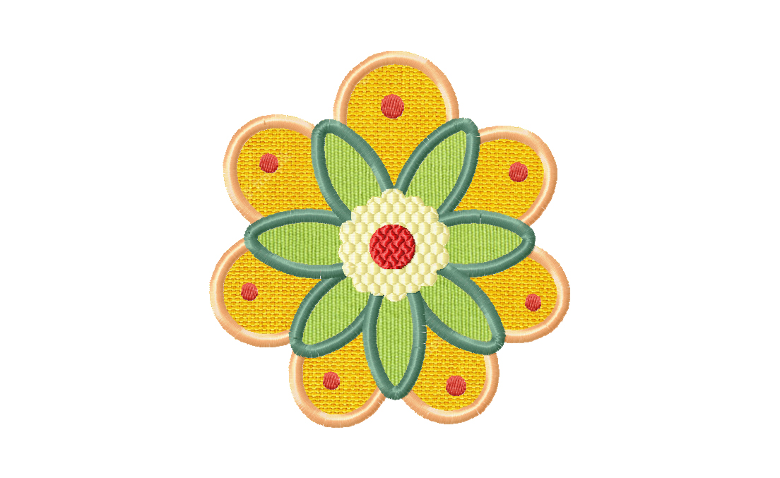 Fun Flower Appliqué Embroidery Design