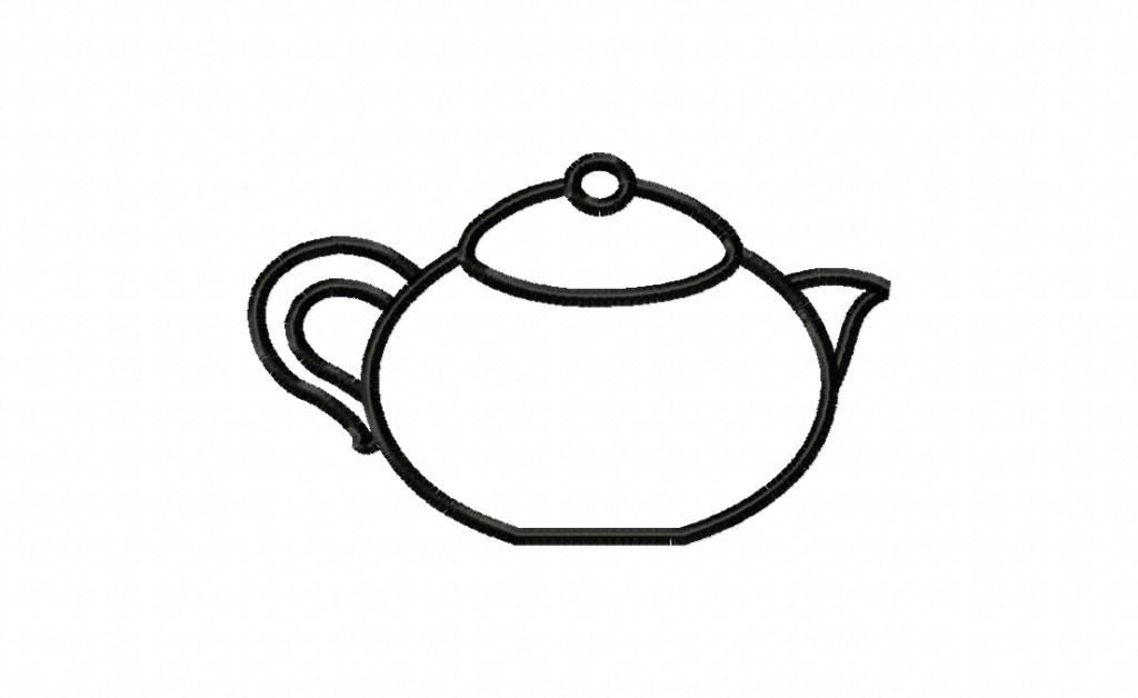 Line Teapot Embroidery Design Daily Embroidery